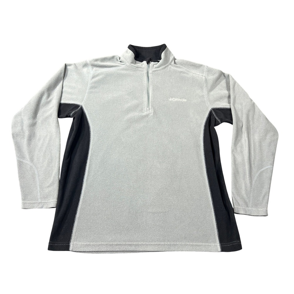 Columbia‎ Mens Medium Klamath Range II Half Zip Fleece Pullover Gray Black